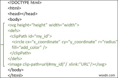 HTML5에서 SVG 원 안에 이미지를 표시하려면 어떻게 해야 합니까? 