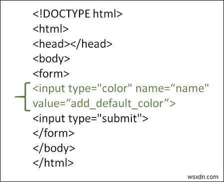 HTML에서 색상 선택기와 함께 입력 유형 필드를 사용하는 방법은 무엇입니까? 