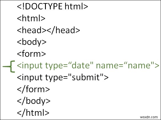 HTML에서 날짜 필드와 함께 입력 유형 필드를 사용하는 방법은 무엇입니까? 