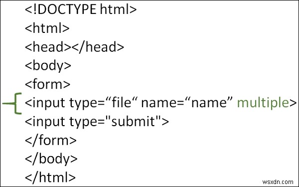 HTML 양식에서 여러 파일 업로드를 허용하는 방법. 