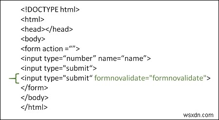 HTML에서 formnovavalidate 속성을 사용하는 방법은 무엇입니까? 