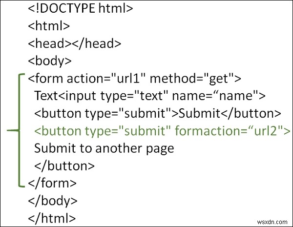 HTML에서 formaction 속성을 사용하는 방법은 무엇입니까? 