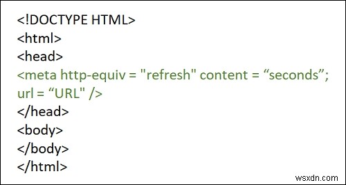 웹 페이지를 자동으로 다른 URL로 리디렉션하는 방법은 무엇입니까? 
