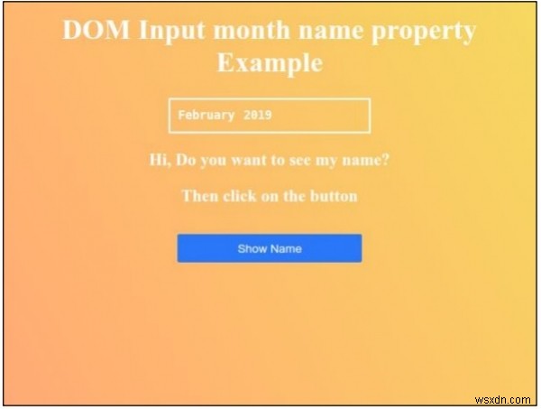 HTML DOM 입력 월 이름 속성 