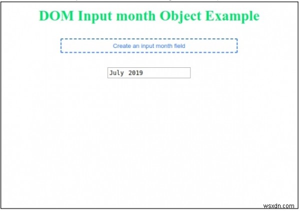 HTML DOM 입력 월 개체 