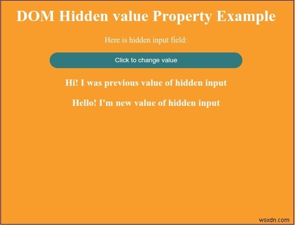 HTML DOM 입력 숨겨진 값 속성 