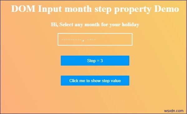 HTML DOM 입력 월 단계 속성 