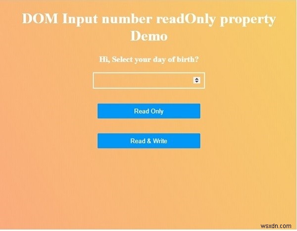 HTML DOM 입력 번호 readOnly 속성 