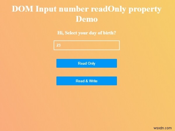 HTML DOM 입력 번호 readOnly 속성 