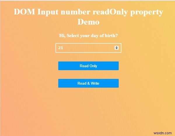 HTML DOM 입력 번호 readOnly 속성 