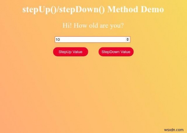 HTML DOM 입력 번호 stepUp() 메서드 