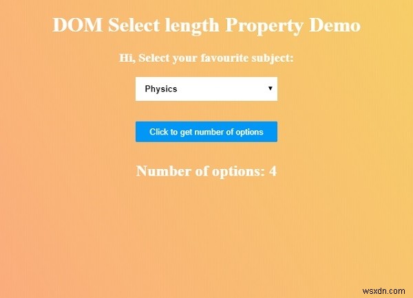 HTML DOM 길이 속성 선택 
