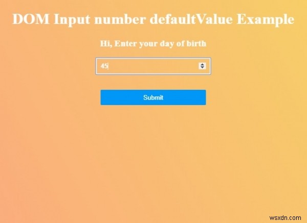 HTML DOM 입력 번호 defaultValue 속성 