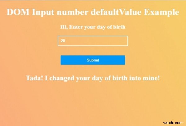 HTML DOM 입력 번호 defaultValue 속성 