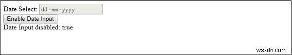HTML DOM 입력 날짜 비활성화 속성 