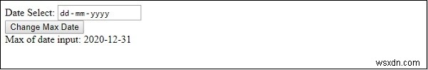 HTML DOM 입력 날짜 최대 속성 