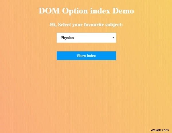 HTML DOM 옵션 인덱스 속성 