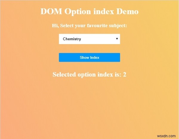HTML DOM 옵션 인덱스 속성 