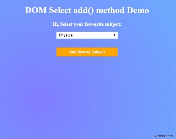 HTML DOM Select add() 메서드 