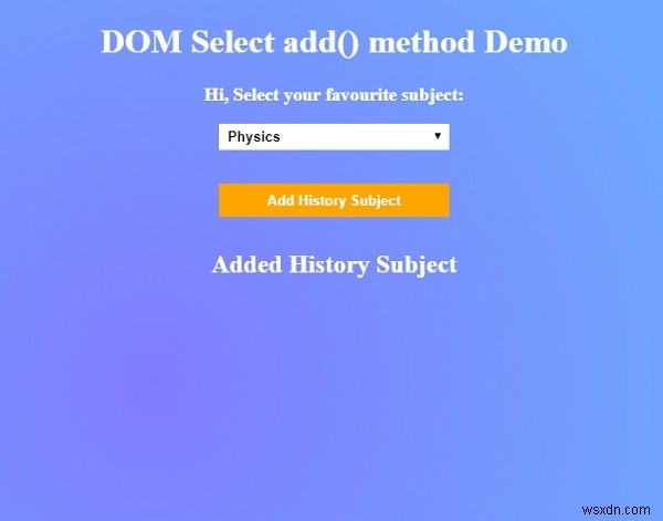 HTML DOM Select add() 메서드 