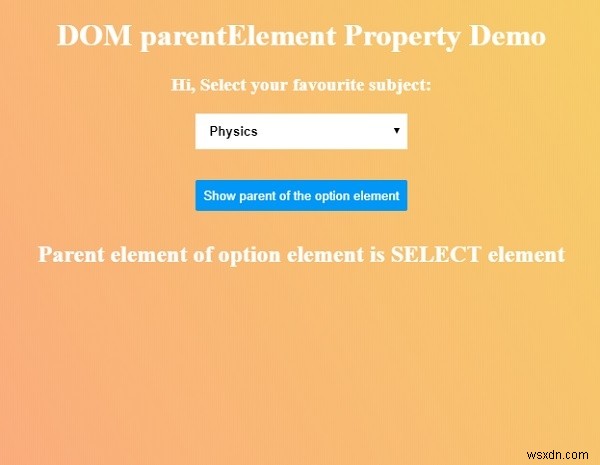 HTML DOM parentElement 속성 