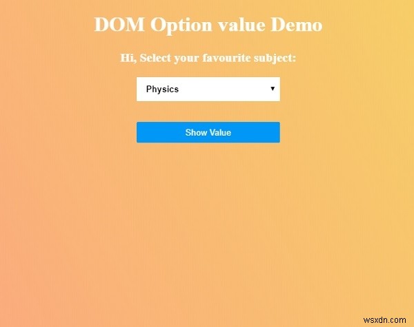 HTML DOM 옵션 값 속성 