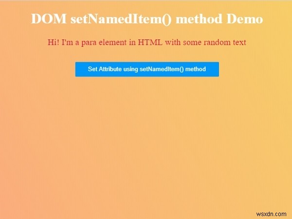 HTML DOM setNamedItem() 메서드 