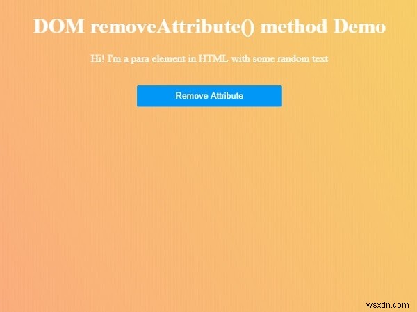 HTML DOM removeAttribute() 메서드 