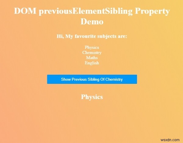 HTML DOM 이전ElementSibling 속성 