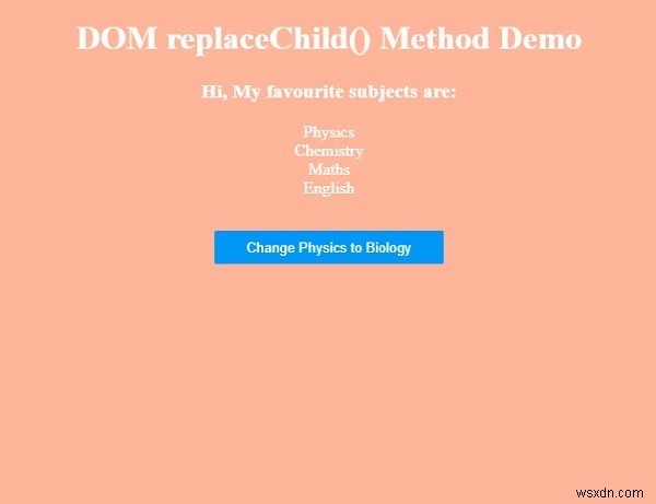 HTML DOM replaceChild() 메서드 