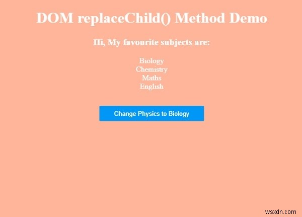 HTML DOM replaceChild() 메서드 