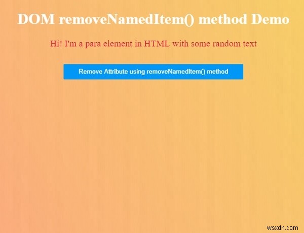HTML DOM removeNamedItem() 메서드 