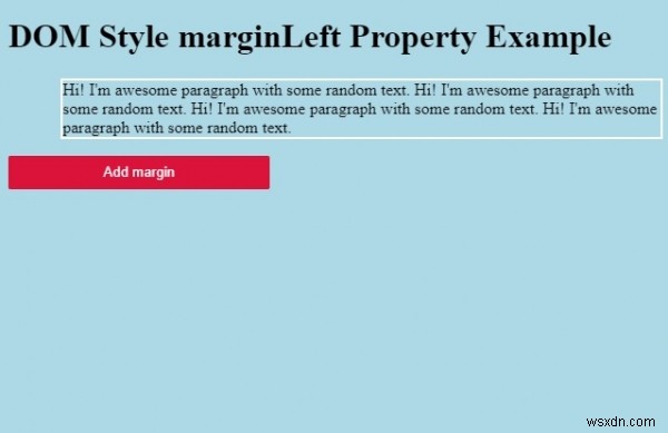 HTML DOM 스타일 marginLeft 속성 