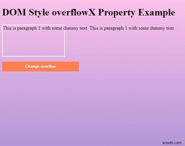 HTML DOM 스타일 overflowX 속성 