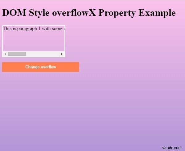 HTML DOM 스타일 overflowX 속성 