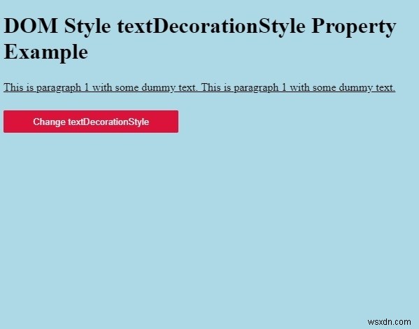 HTML DOM 스타일 textDecorationStyle 속성 