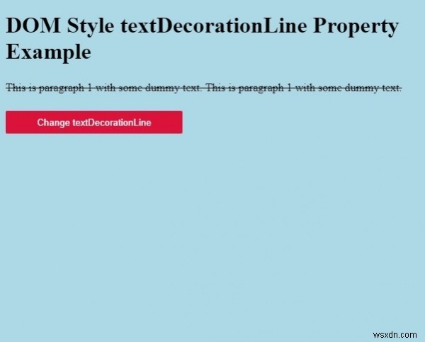 HTML DOM 스타일 textDecorationLine 속성 