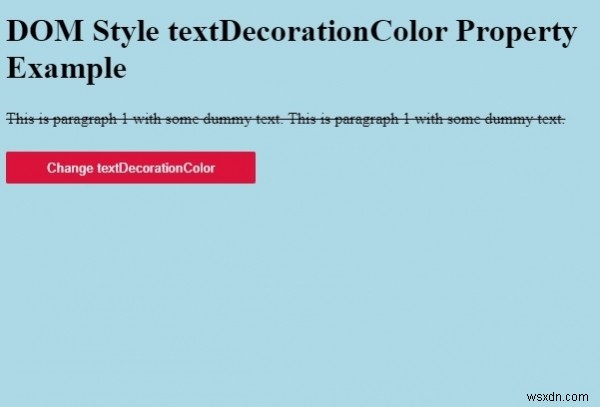 HTML DOM 스타일 textDecorationColor 속성 