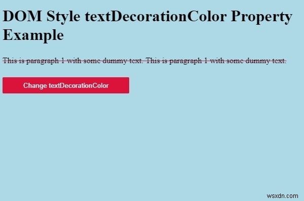 HTML DOM 스타일 textDecorationColor 속성 