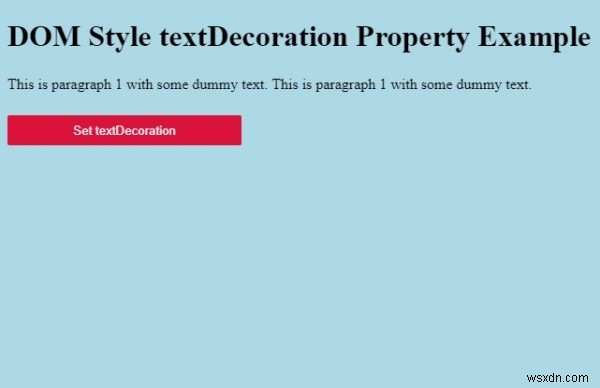 HTML DOM 스타일 textDecoration 속성 