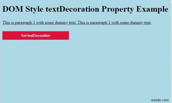 HTML DOM 스타일 textDecoration 속성 