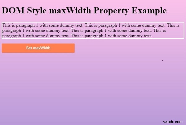 HTML DOM 스타일 maxWidth 속성 