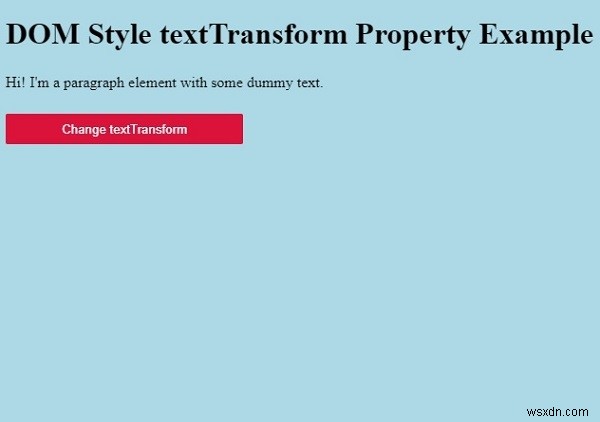 HTML DOM 스타일 textTransform 속성 