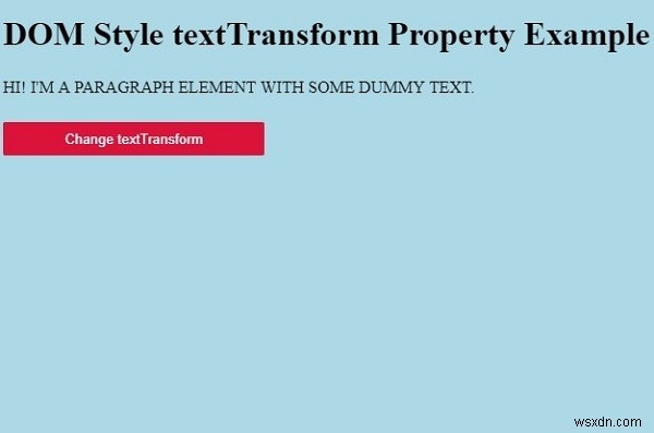 HTML DOM 스타일 textTransform 속성 
