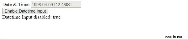 HTML DOM 입력 날짜/시간 비활성화 속성 