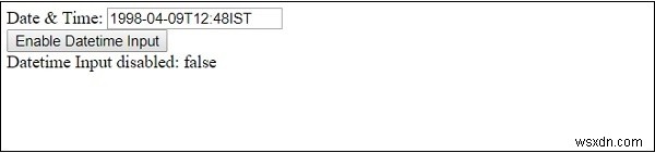 HTML DOM 입력 날짜/시간 비활성화 속성 