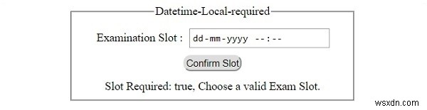 HTML DOM 입력 DatetimeLocal 필수 속성 