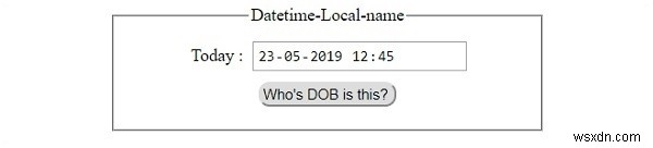 HTML DOM 입력 날짜/시간로컬 이름 속성 