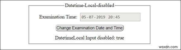 HTML DOM 입력 DatetimeLocal 비활성화 속성 