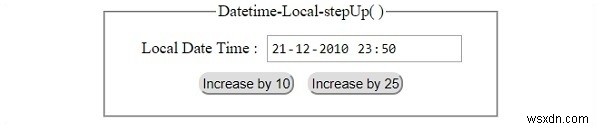 HTML DOM 입력 DatetimeLocal stepUp( ) 메서드 